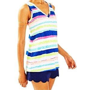 Lilly Pulitzer Tank Top Jaylynne Cats Meow Stripe Tank Top Size XS